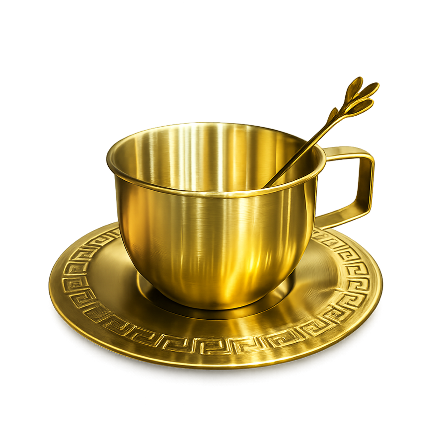  Golden Cup & Saucer Set