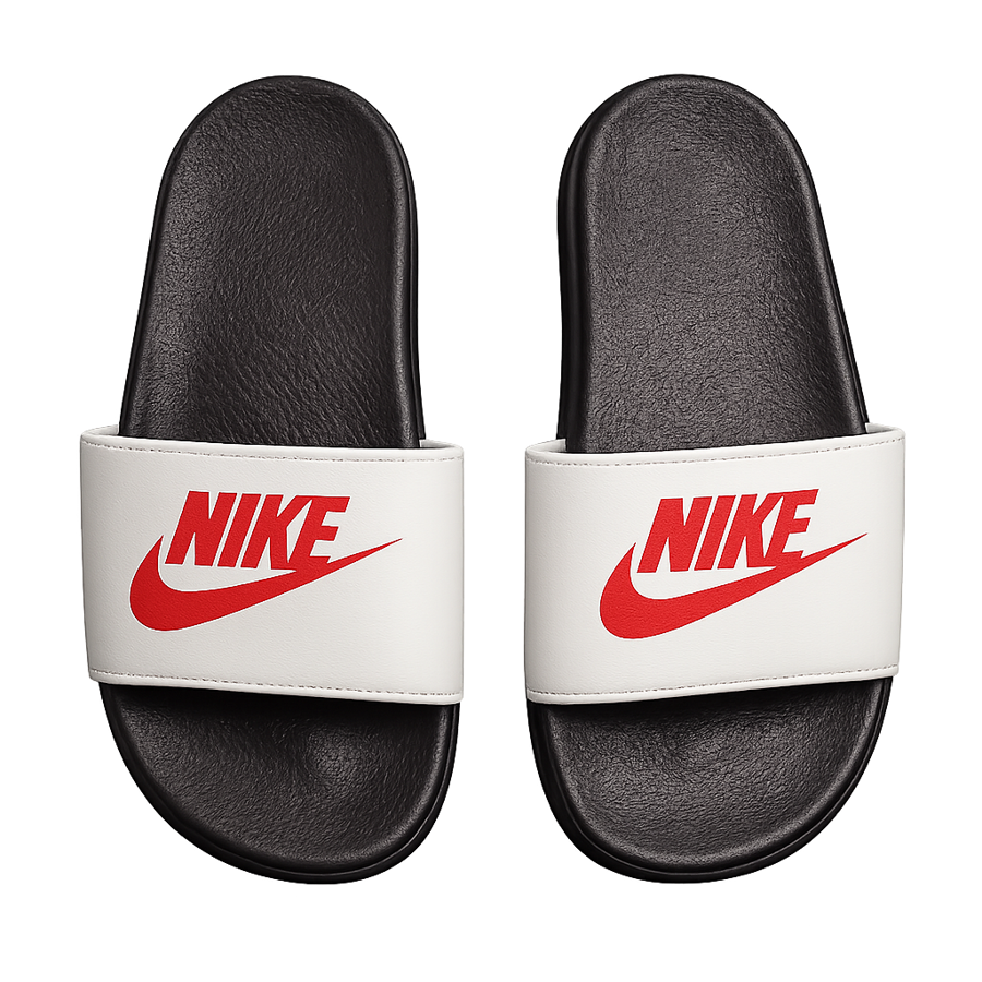 Classic Nike Slipper (Black and red)
