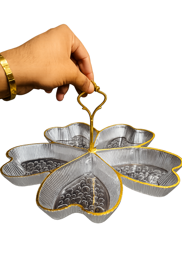 Crystal Flower Serving Tray