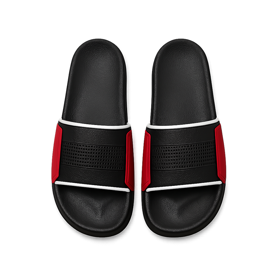 Black Red Sport Slides