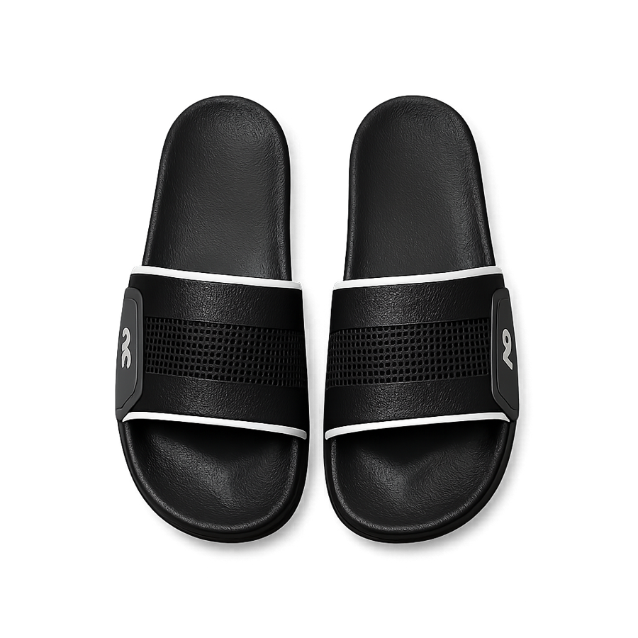 Black Mesh Sport Slides