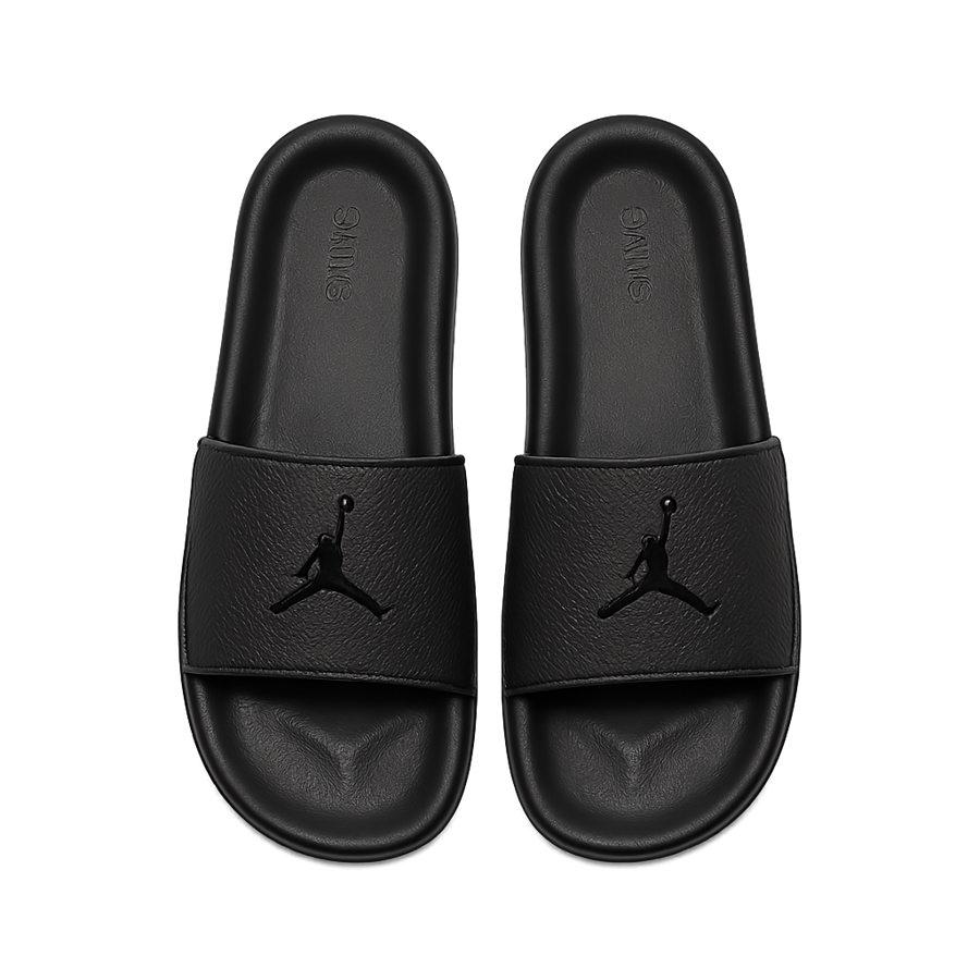 All Black Athletic Slides