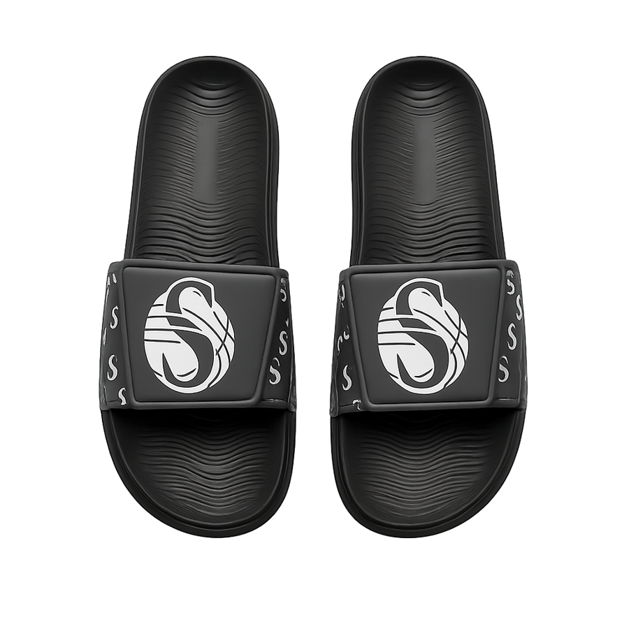 Black Logo Comfort Slides