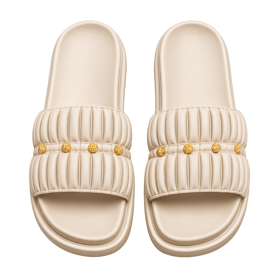 Beige Luxe Pearl Slides