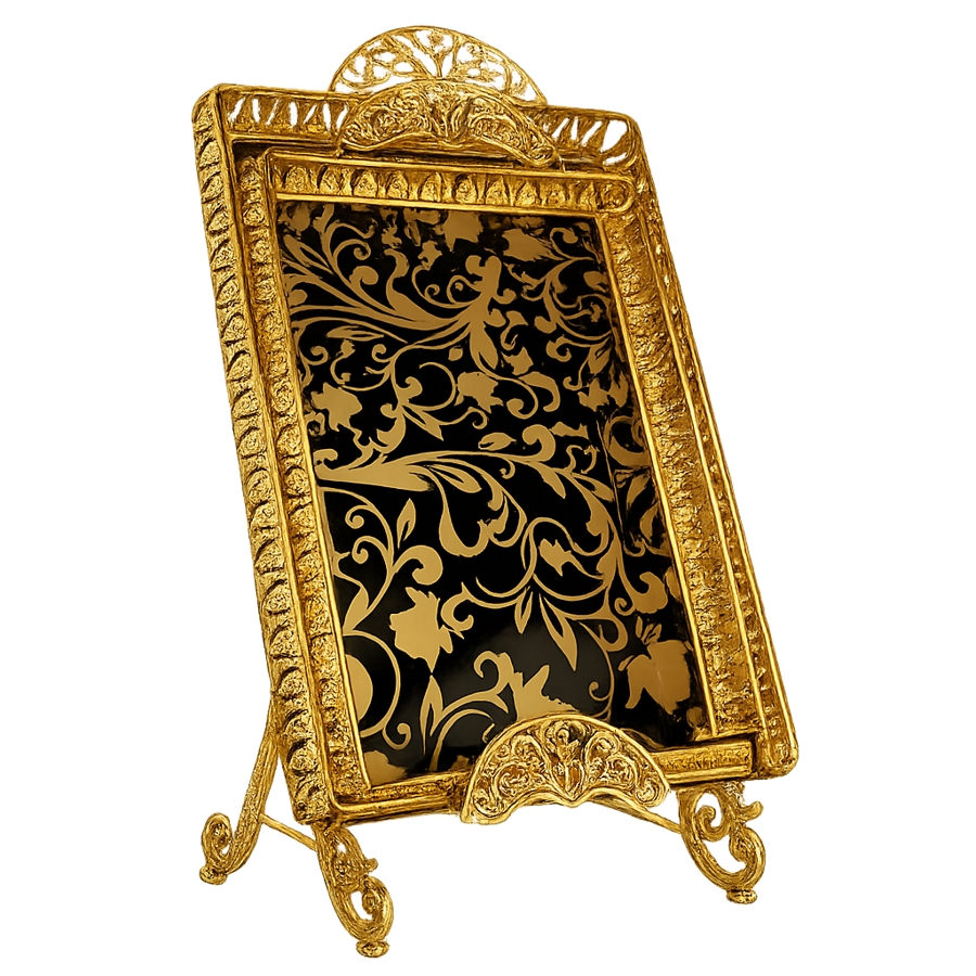 Royal Floral Gold 2-Piece Tray Set