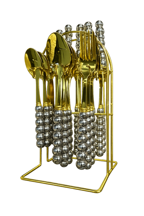 Golden Pearl Beaded Cutlery Set