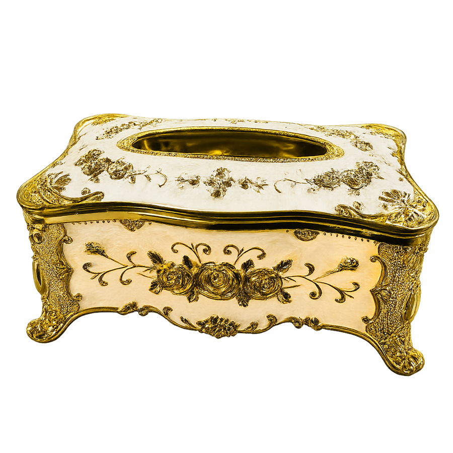 Luxury Golden Ivory Tissue Box