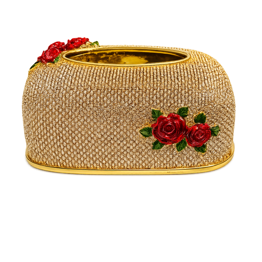 Golden Luxe Rose Tissue Box